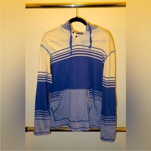 Blue and White Striped Hoodie
